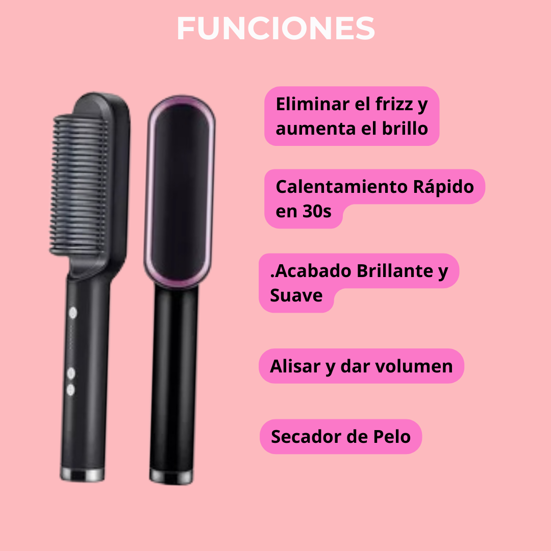 CEPILLO PREMIUM  ALISADOR QUITA FRIZZ PROFESIONAL 👱🏻♀️ + CREMA ALISADORA ✅