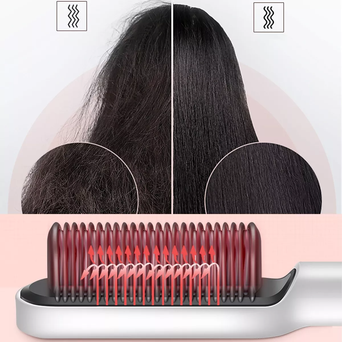 CEPILLO PREMIUM  ALISADOR QUITA FRIZZ PROFESIONAL 👱🏻♀️ + CREMA ALISADORA ✅